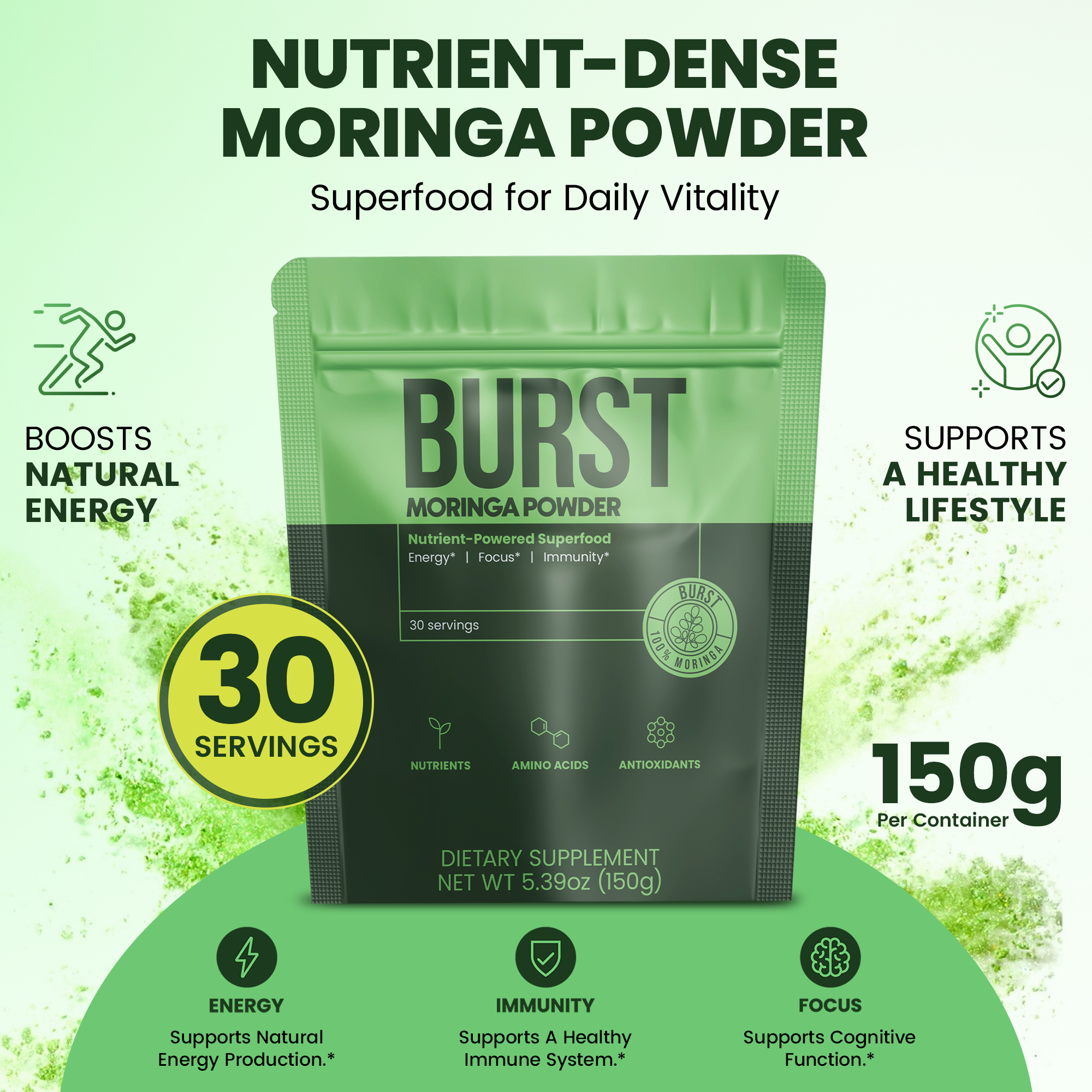 Organic BURST Moringa Powder