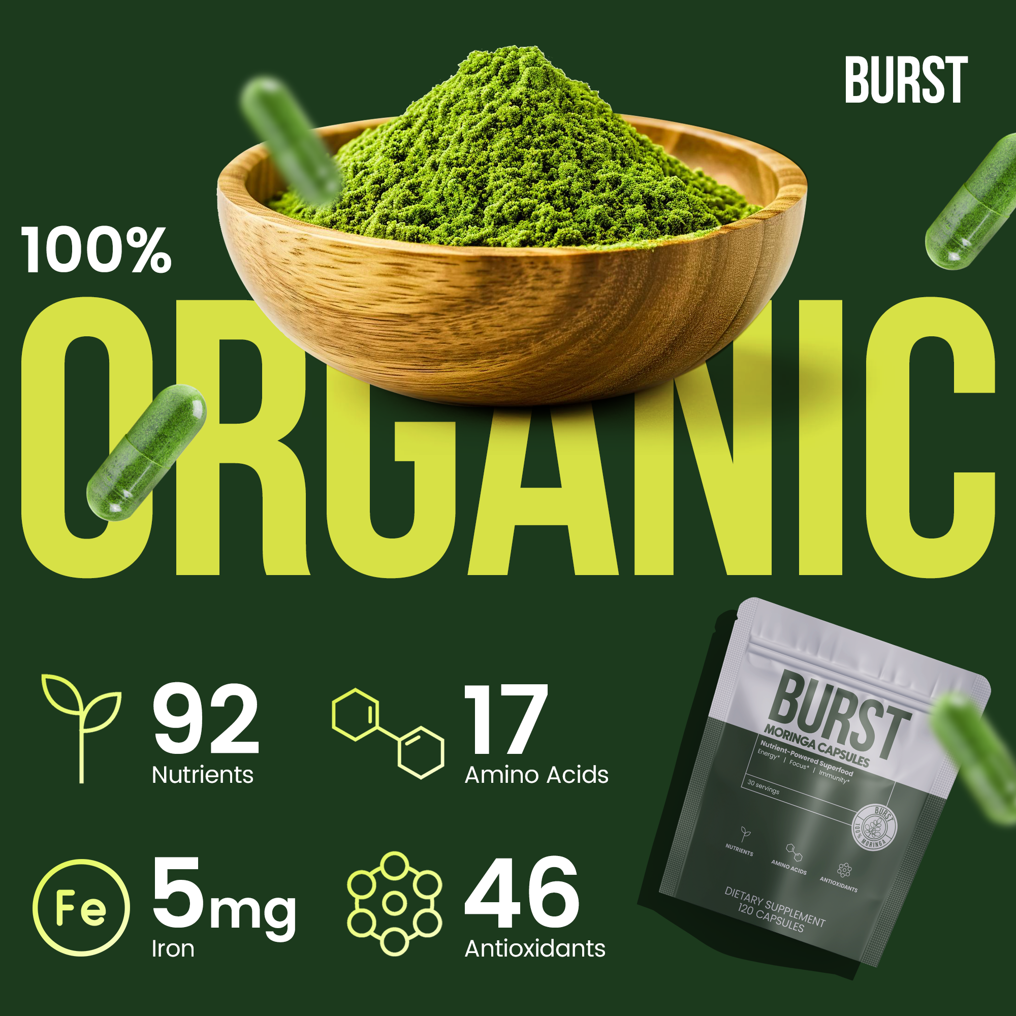 Moringa Capsules - 30 Day Supply